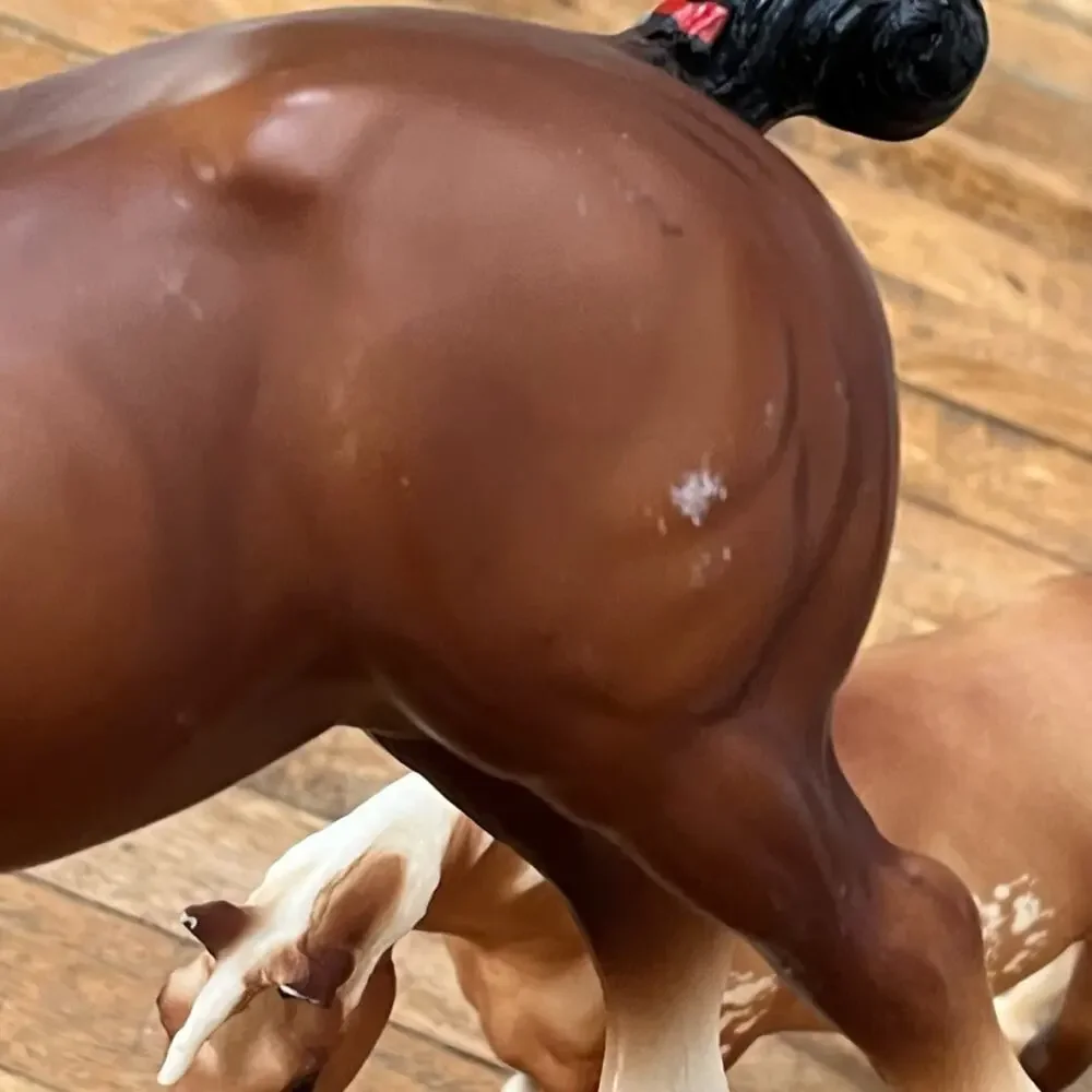 Breyer Clydesdale Stallion Red & White Bobs & Full Speed Appalossa Vintage U.S.A